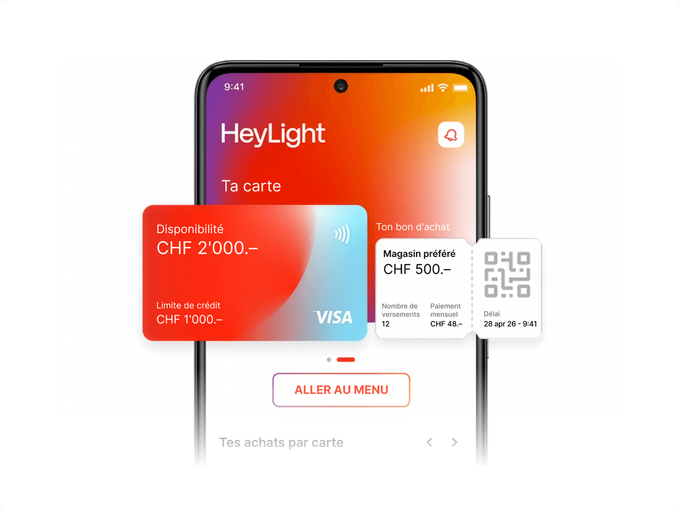 Application bancaire mobile avec carte de paiement